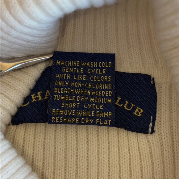 CHARTER CLUB Striped Ribbed Turtleneck Sweater - Black and White. Petite Large - Picture 10 of 12